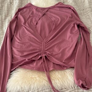 Chic Mauve Long Sleeve Blouse with Back Detail